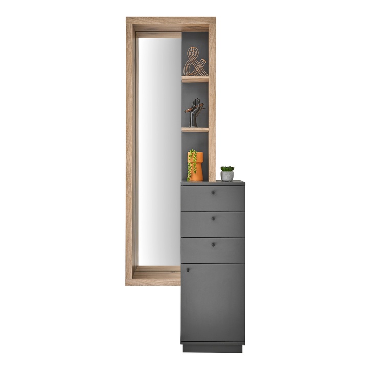 Predsieňová zostava FRAME 2 dub viking/antracitová 1