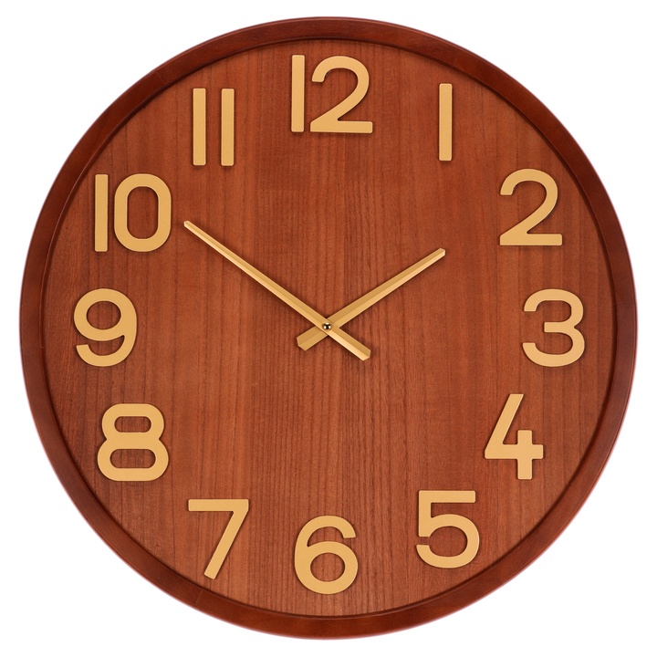 Nástenné hodiny FRAN prírodná/zlatá, ⌀ 60 cm 1