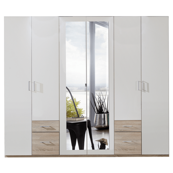 Šatníková skriňa FREDERICA biela/dub sägerau 1