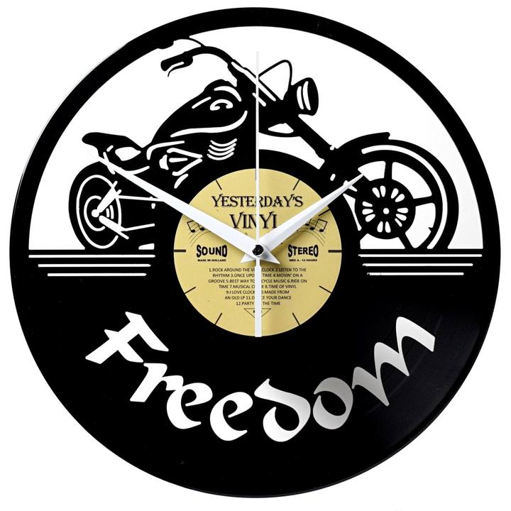 Vinylové nástenné hodiny FREEDOM MOTOR čierna, ⌀  30 cm 1
