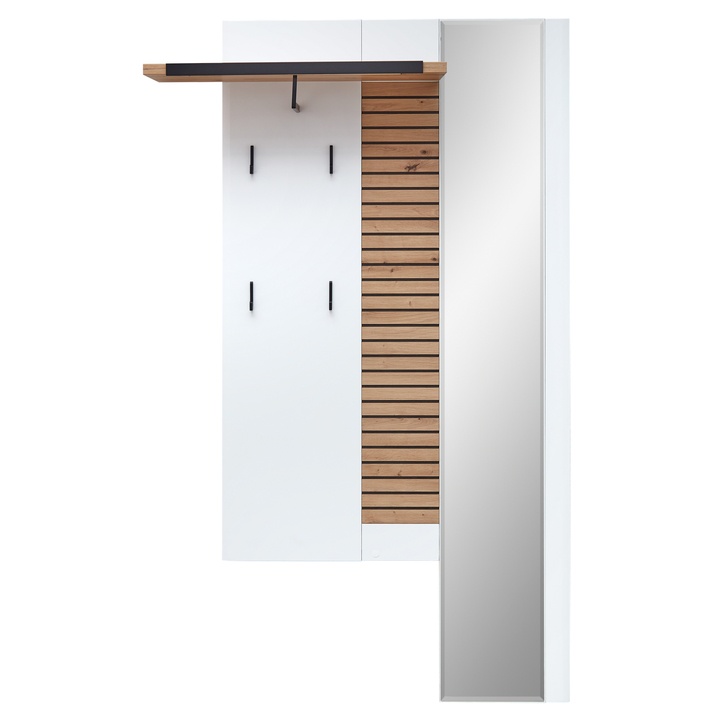 Predsieňový  panel FRESNO biela/dub artisan, šírka 117 cm 1