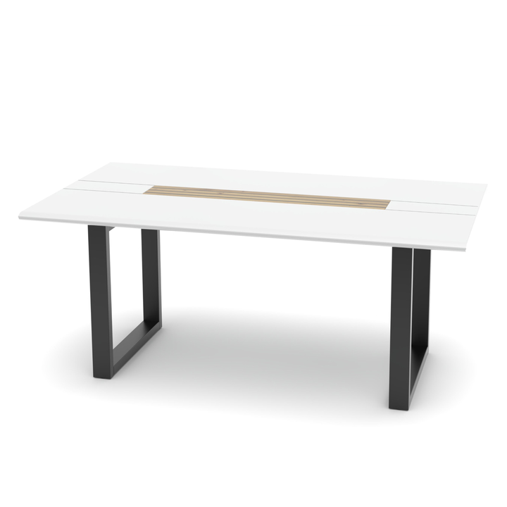 Jedálenský stôl FRESNO biela/čierna, U-konštrukcia, šírka 180 cm 1