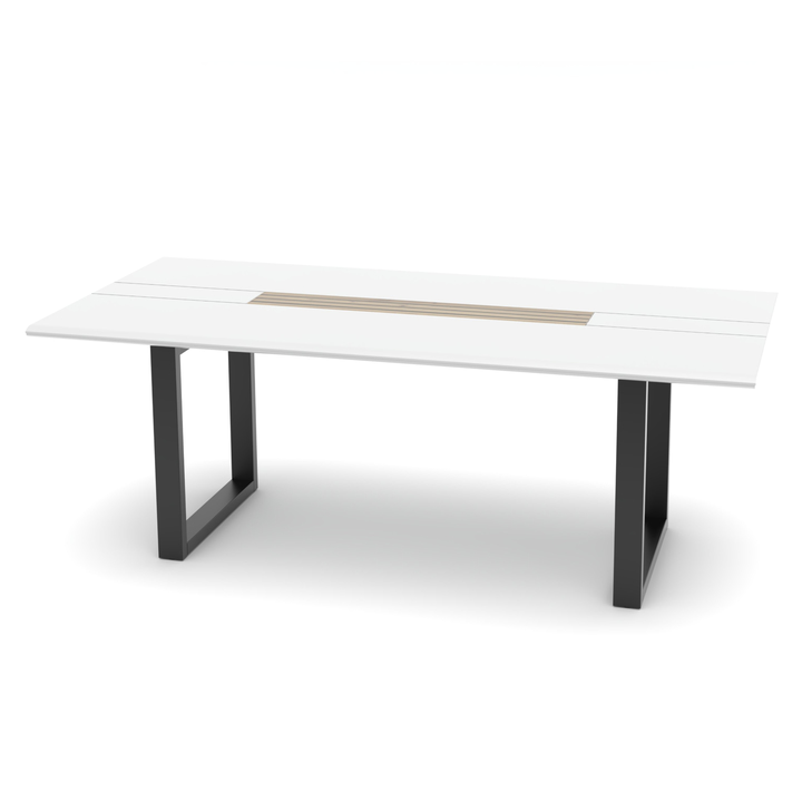 Jedálenský stôl FRESNO biela/čierna, U-konštrukcia, šírka 210 cm 1