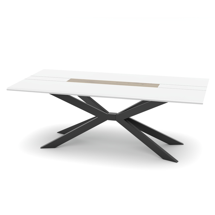 Jedálenský stôl FRESNO biela/čierna, prekrížené nohy, šírka 210 cm 1