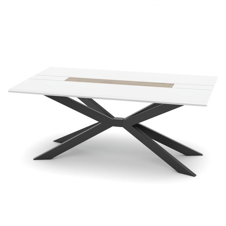 Jedálenský stôl FRESNO biela/čierna, prekrížené nohy, šírka 180 cm 1