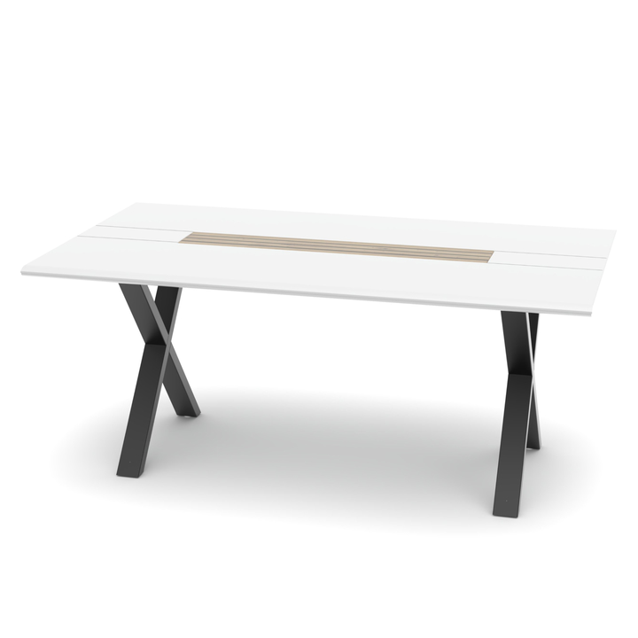 Jedálenský stôl FRESNO biela/čierna, X-konštrukcia, šírka 180 cm 1