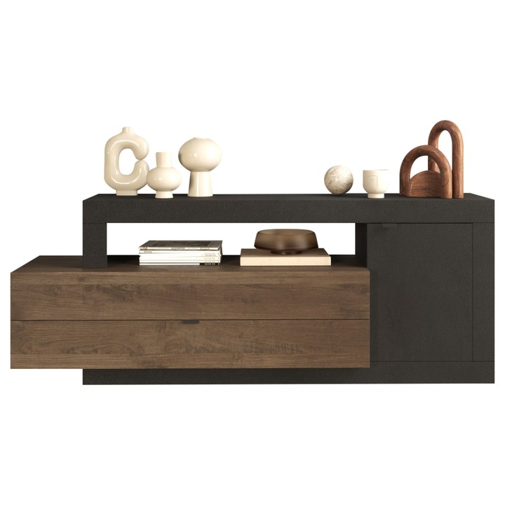 TV komoda  FRIDA 2 čiernohnedá/orech 1