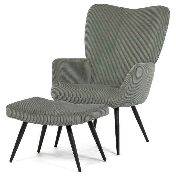 Kreslo s podnožkou FURIOSO zelená 1
