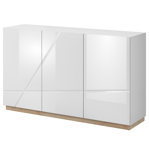Komoda FUTURA 07 biela vysoký lesk/dub riviéra 1