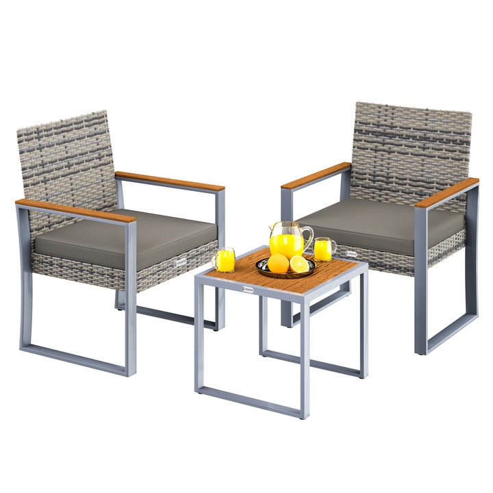 Balkónová zostava GALVAN sivá 1