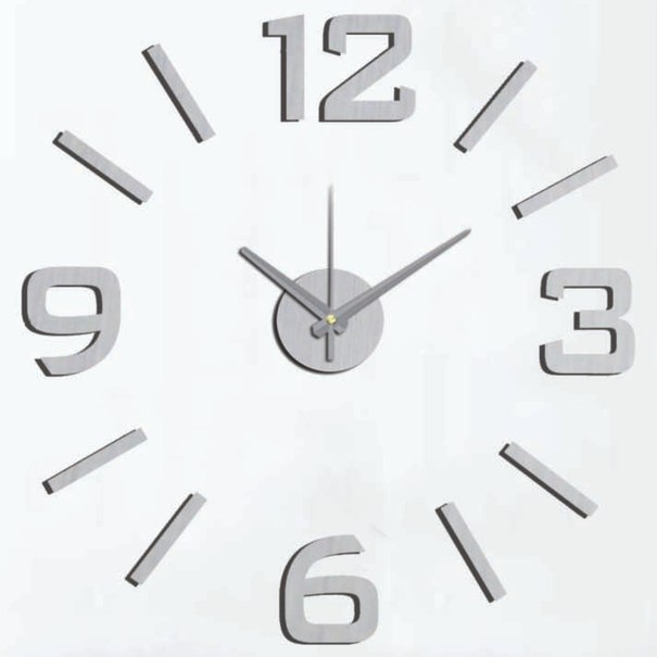 Nástenné nalepovacie hodiny GAMA strieborná 1