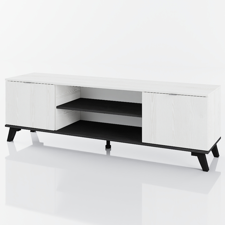 TV stolík GARDA biely dub/čierny dub 1