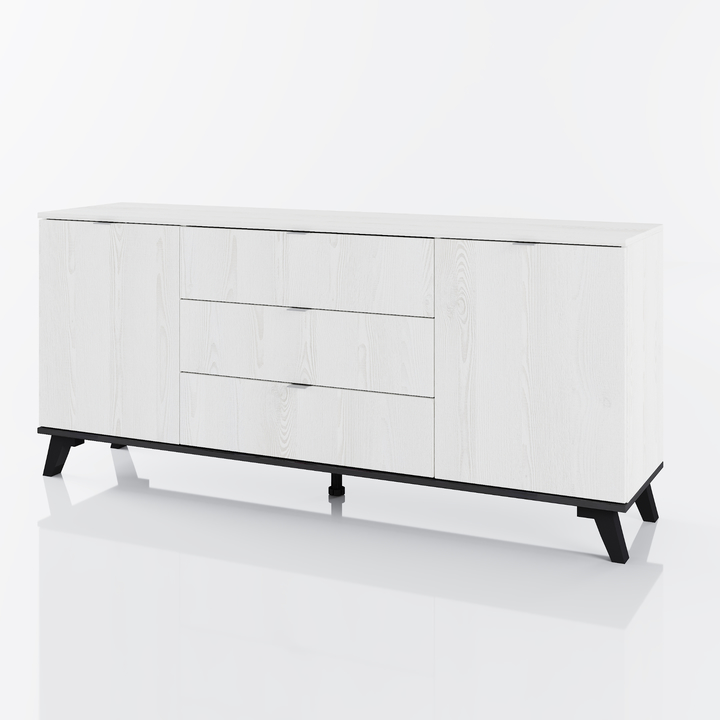 Komoda GARDA biely dub/čierny dub 1