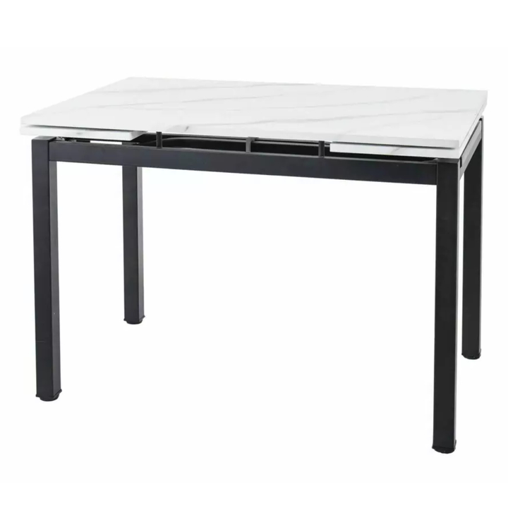 Jedálenský stôl GD017 biely mramor/čierna 1