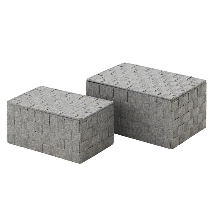 Sada úložných boxov GIBSON sivá, sada 2 ks 1