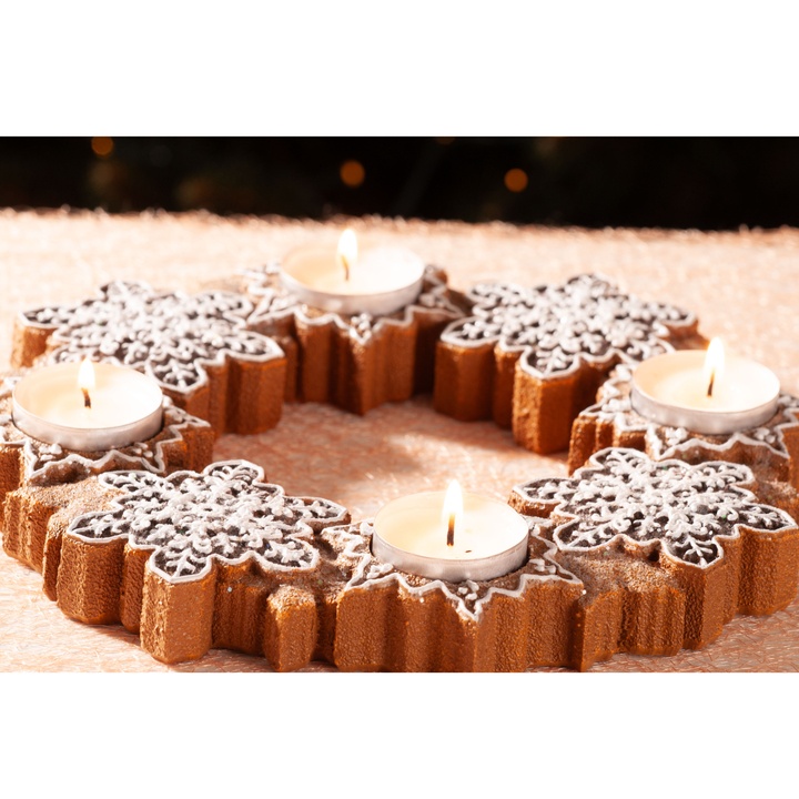 Perníkový svietnik GINGERBREAD hnedá, priemer 22 cm 1