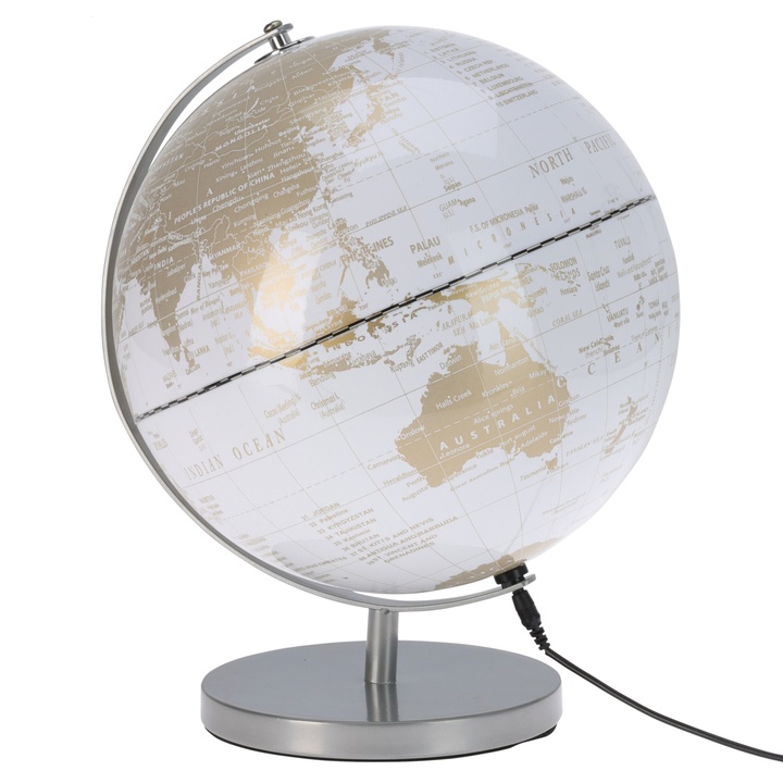 Stolná lampa GLOBUS biela/strieborná 1