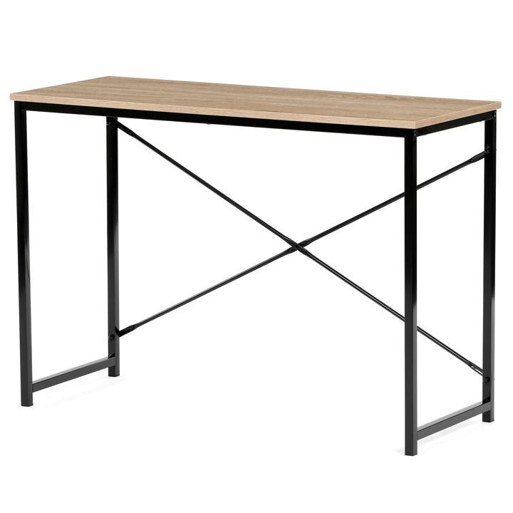 Písací stôl GLOWEN čierny kov/dub divoký 1