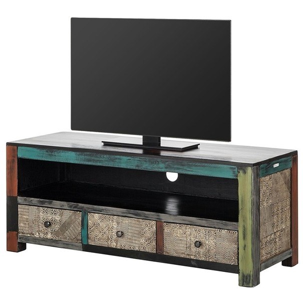 Tv stolík GOA mangovník/akácia/kovové aplikácie, šírka 150 cm 1