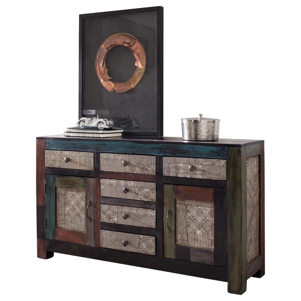 Komoda GOA mangovník/akácia/kovové aplikácie 1