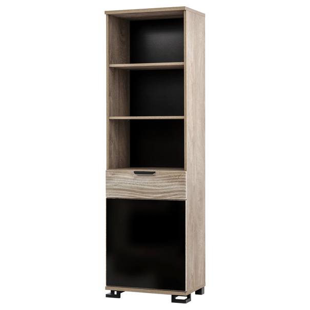 Regál GOGER GT8 dub/čierna lesklá 1