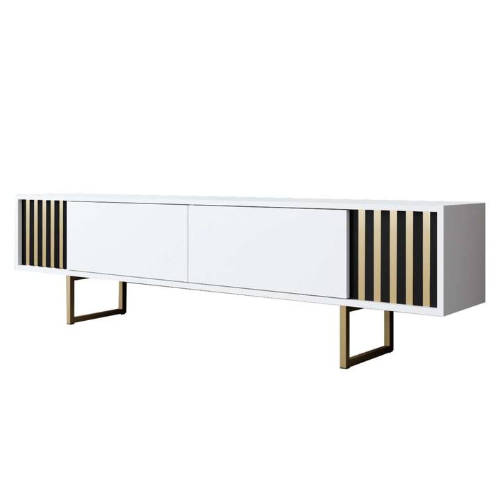 TV komoda GOLD LINE 2 biela/zlatá 1