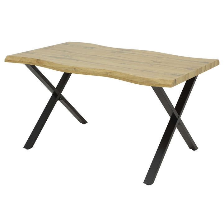 Jedálenský stôl GORA divoký dub/čierna, šírka 140 cm 1