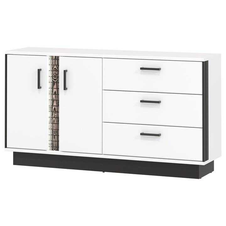 Komoda GRACIA MR3 biela/čierna 1