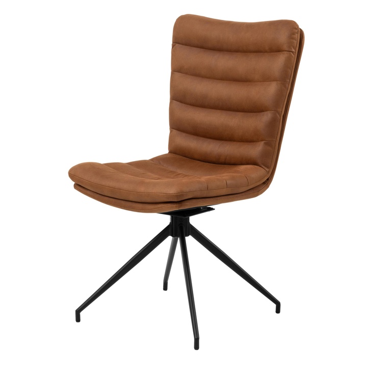 Jedálenská stolička GRAFTON koňaková/matná čierna 1