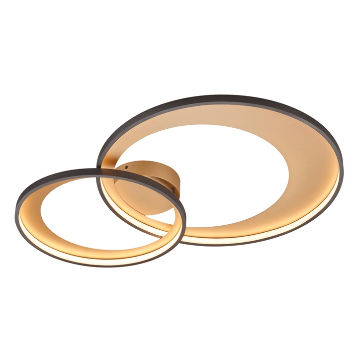 Stropné LED svietidlo GRANADA matná čierna/zlatá 1