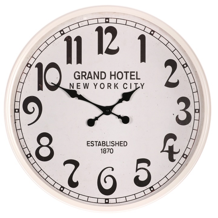 Nástenné hodiny  GRAND HOTEL biela, ⌀ 60 cm 1