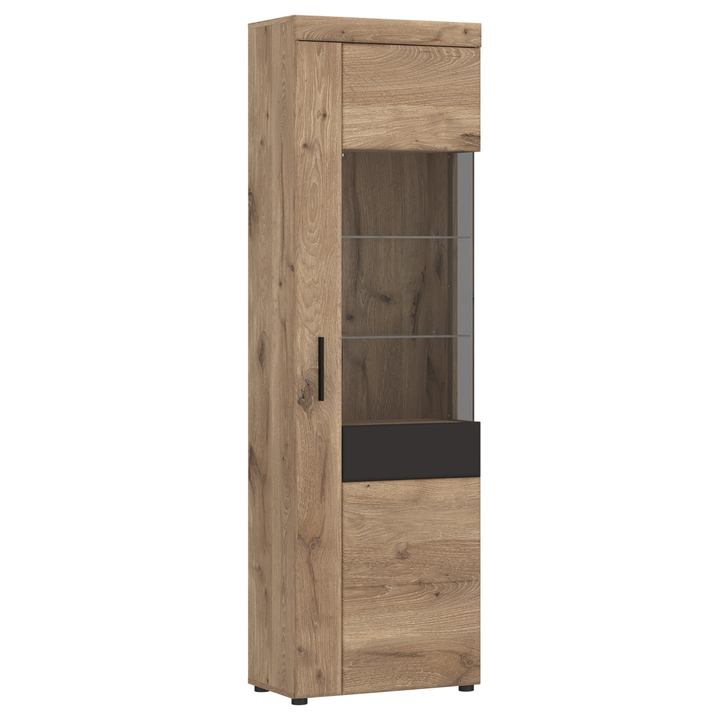 Vitrína GRANO pravá, dub viking/sivá 1