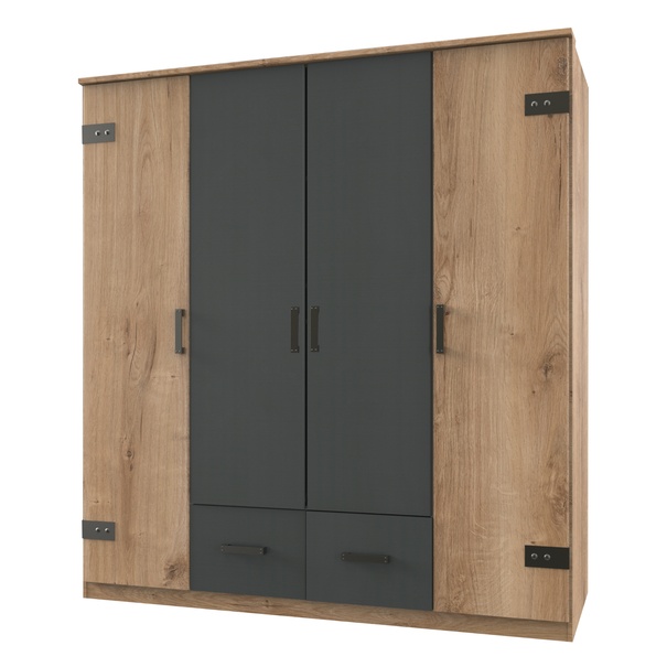 Šatníková skriňa GRAYSON 1 dub doskový/grafit 1