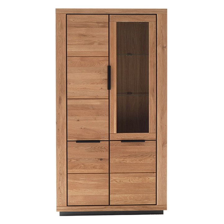 Vitrína GRENO II divoký dub/čierna 1