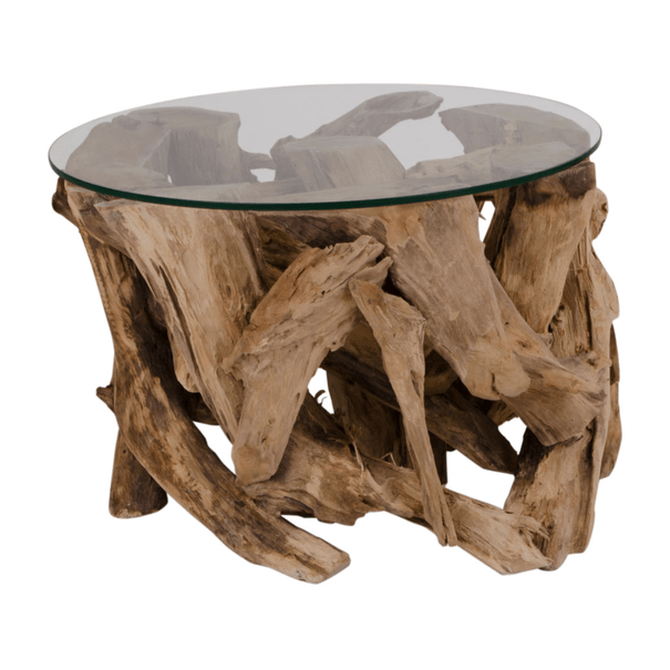 Konferenčný stolík  GROND teak/sklo 1