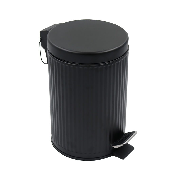 Odpadkový kôš GROOVED BLACK čierna 1