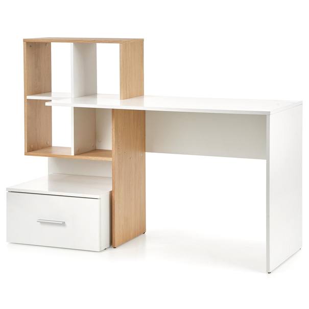 Písací stôl GRUSSU dub zlatý/biela 1