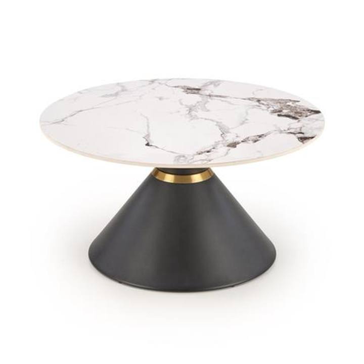 Konferenčný stolík GURITTA mramor/čierna 1