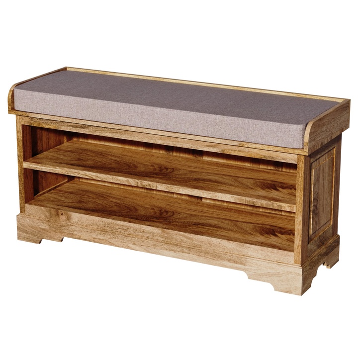 Lavica na topánky GURUNU mango. šírka 120 cm 1