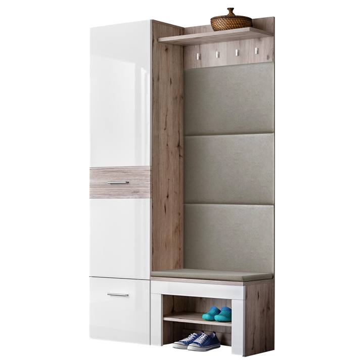 Predsieňová zostava GUSTAVO 2 dub wellington/biela 1