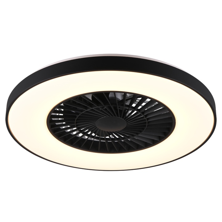 Stropné LED svietidlo s ventilátorom HALMSTAD čierna/biela 1