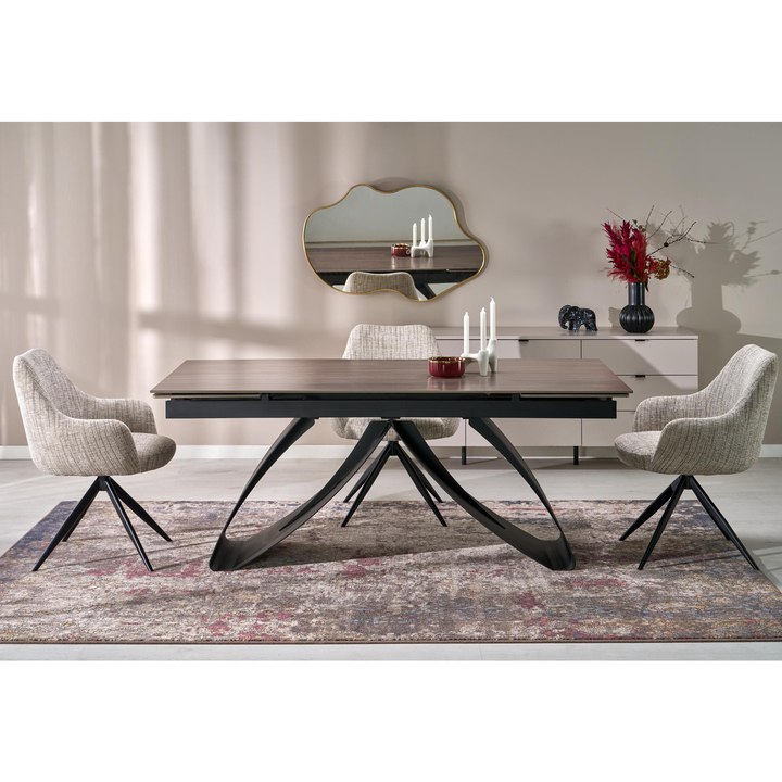 Jedálenský stôl HALORAU orech/čierna 1