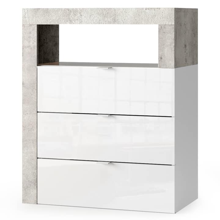 Kúpeľňová skrinka HAMBURG 1 betón/biela lesklá 1