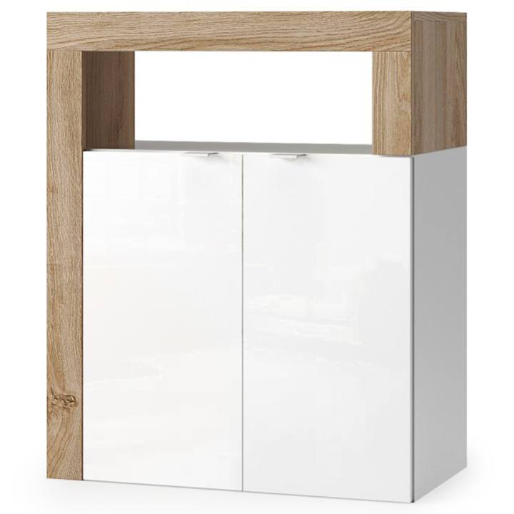Kúpeľňová skrinka HAMBURG biela lesklá/dub cadiz 1
