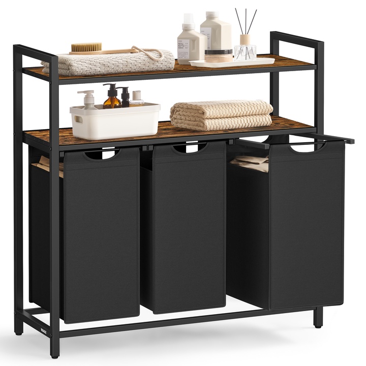 Kôš na bielizeň HAMPER 6 čierna/hnedá 1