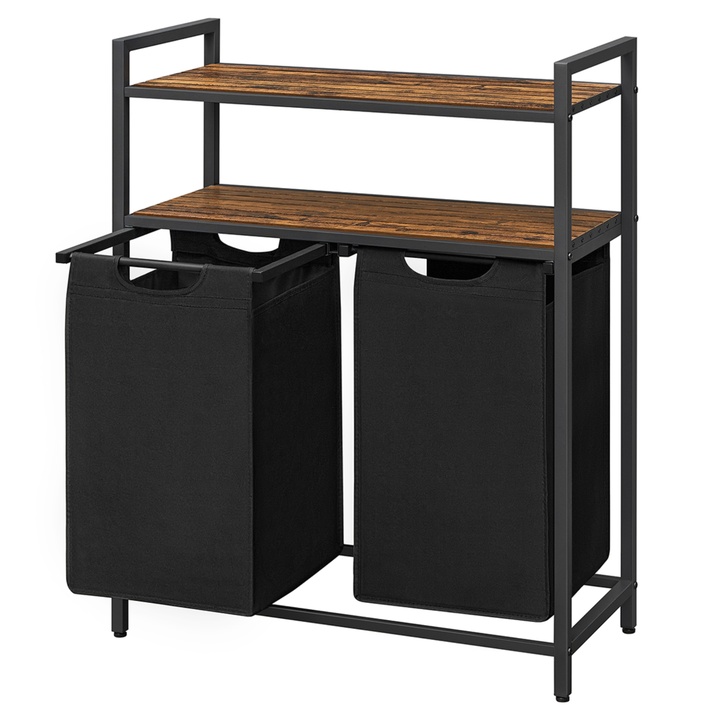 Kôš na bielizeň HAMPER 7 čierna/hnedá 1