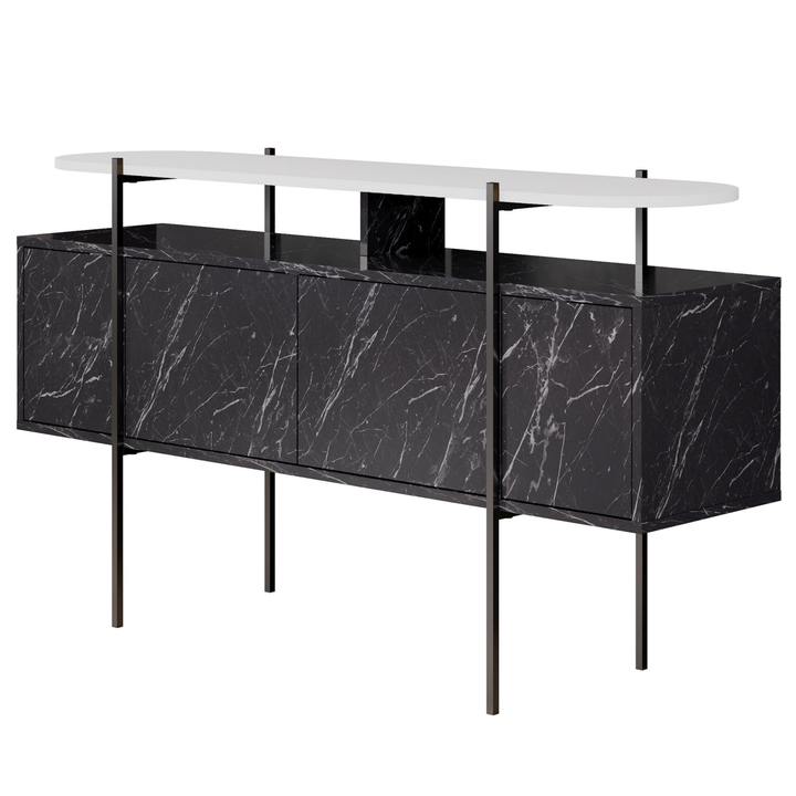 Konzolový stolík HANLEY antracitová/biela 1