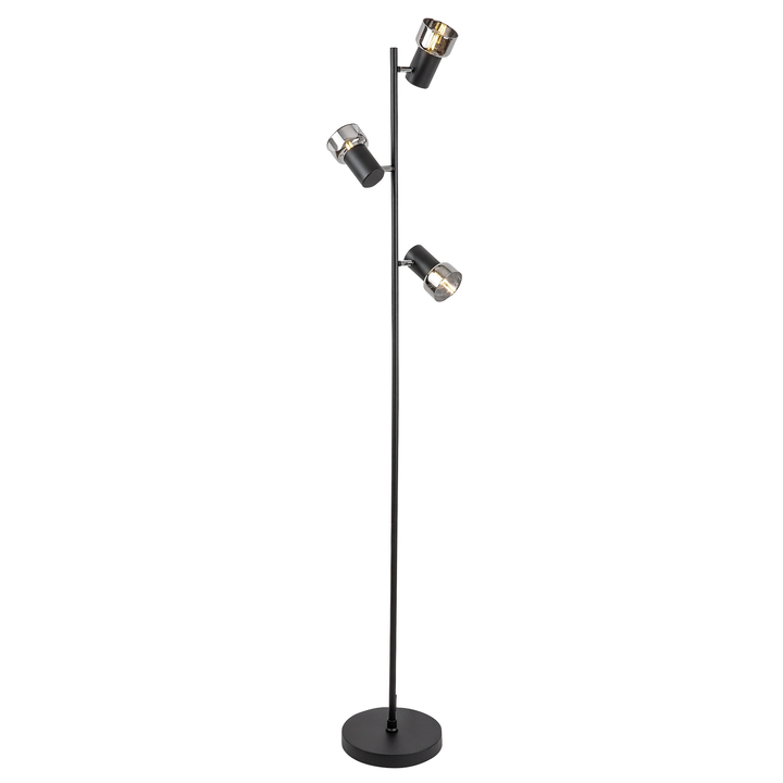 Stojaca lampa HATICE 5 čierna/tónované sklo 1