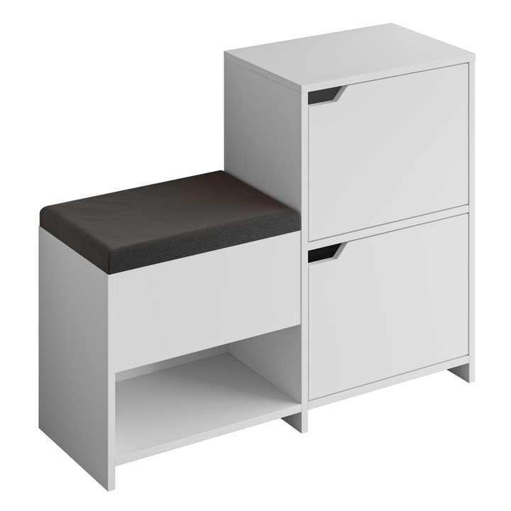 Skrinka na topánky s lavicou HAVEN biela 1