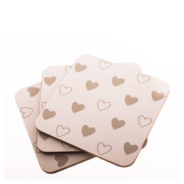 Podložka pod šálku HEARTS biela/hnedá, 6 ks 1